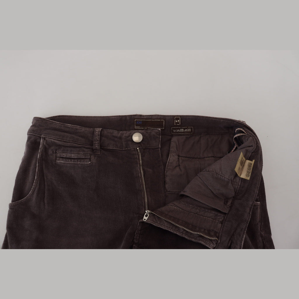 Acht Brown Cotton Straight Fit Men Casual Pants