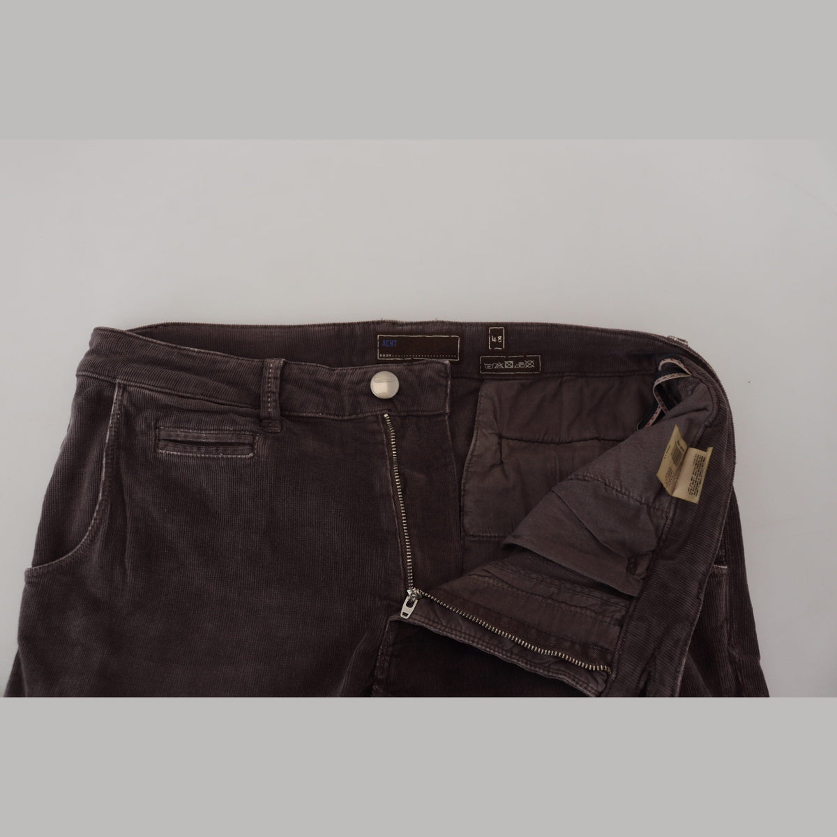Acht Brown Cotton Straight Fit Men Casual Pants