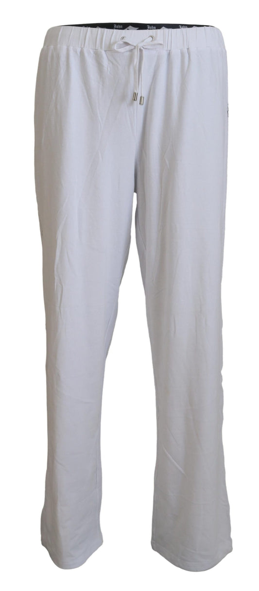 John Galliano White Cotton Logo Loose Men Pants John Galliano
