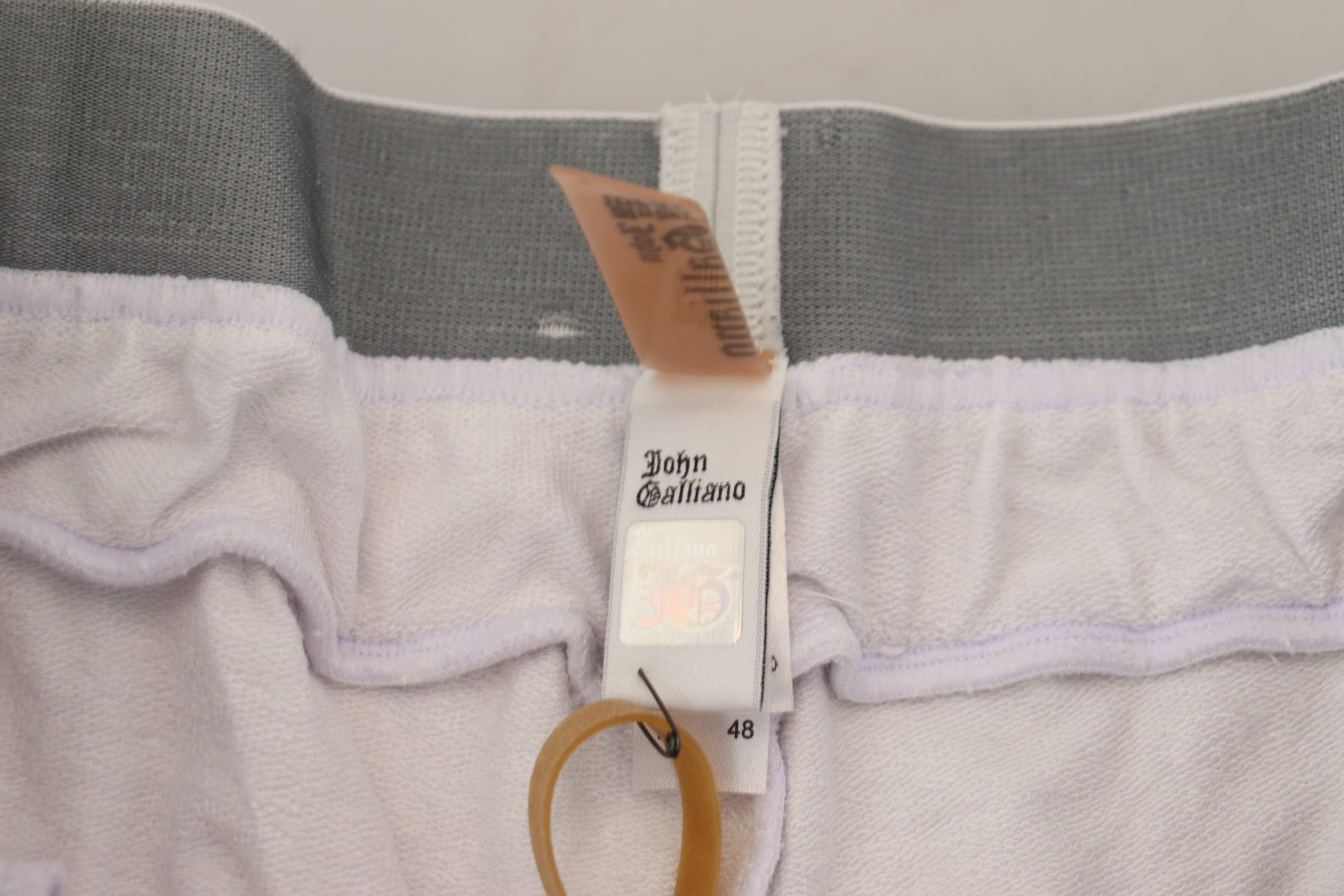 John Galliano White Cotton Logo Mens Jogger Pants John Galliano