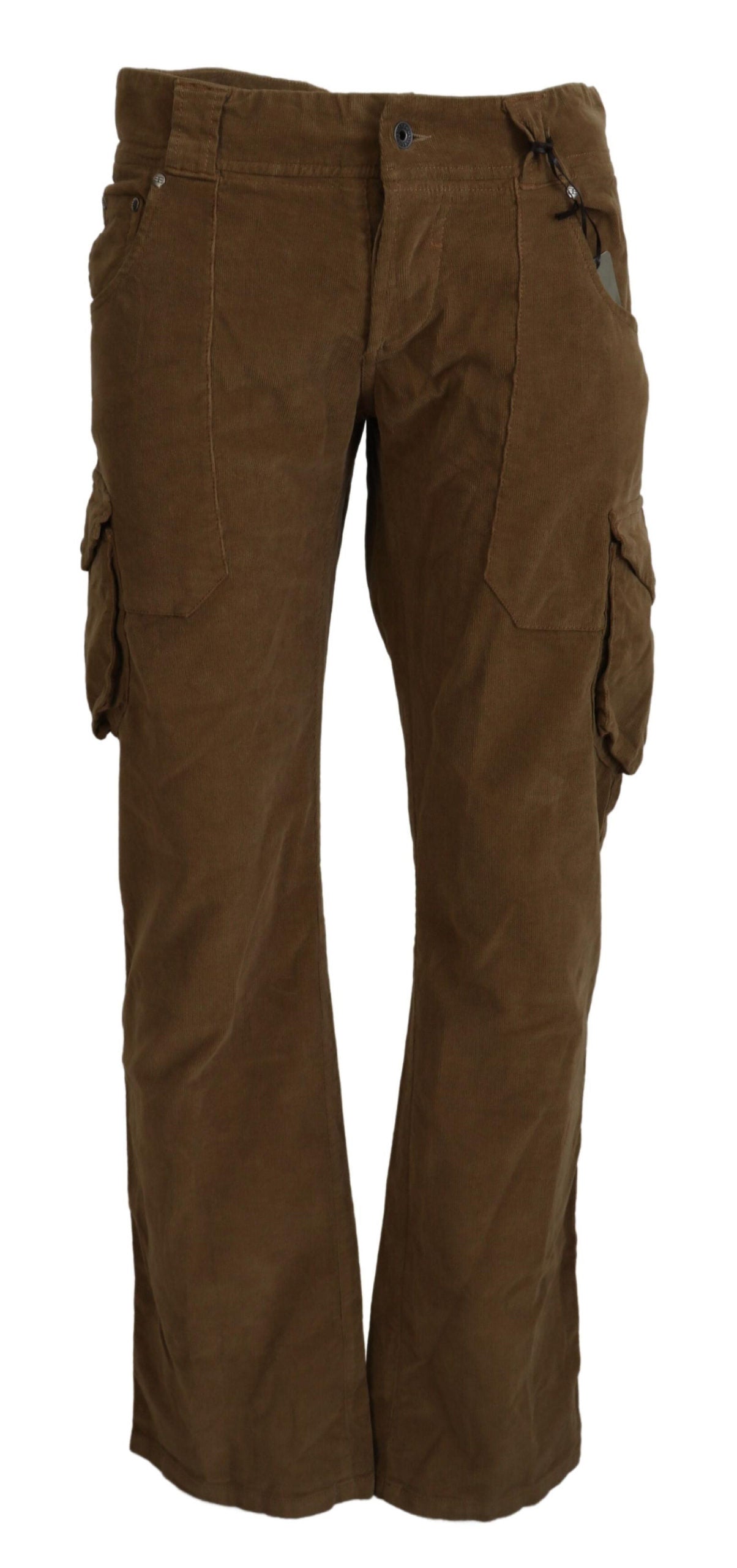 Ermanno Scervino Brown Cotton Corduroy Cargo Pants Ermanno Scervino