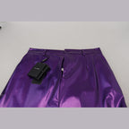 Dolce & Gabbana Purple Shining Men Casual Pants