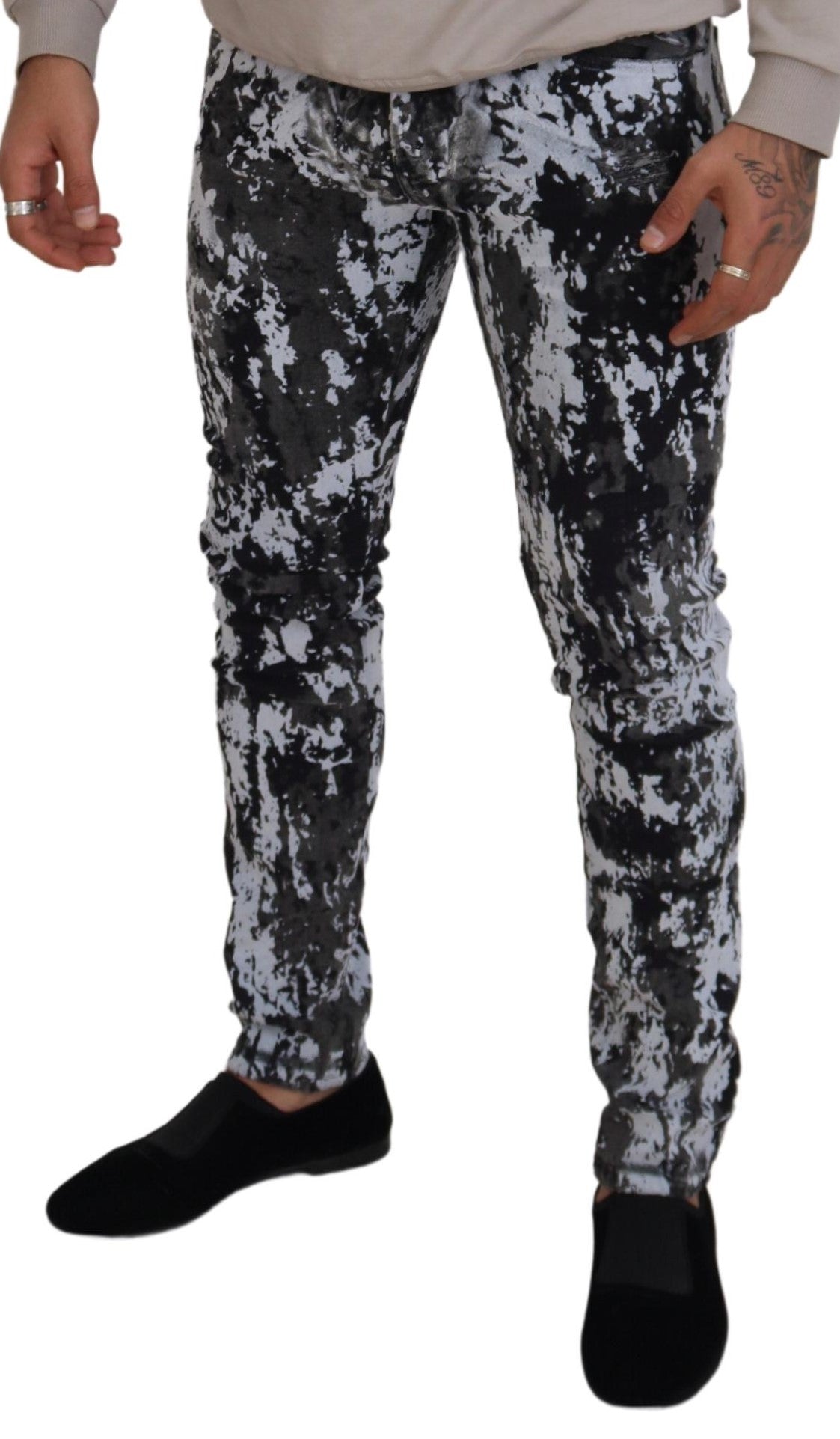 Dolce & Gabbana Multicolor Cotton Tie Dye Skinny Denim Jeans Dolce & Gabbana
