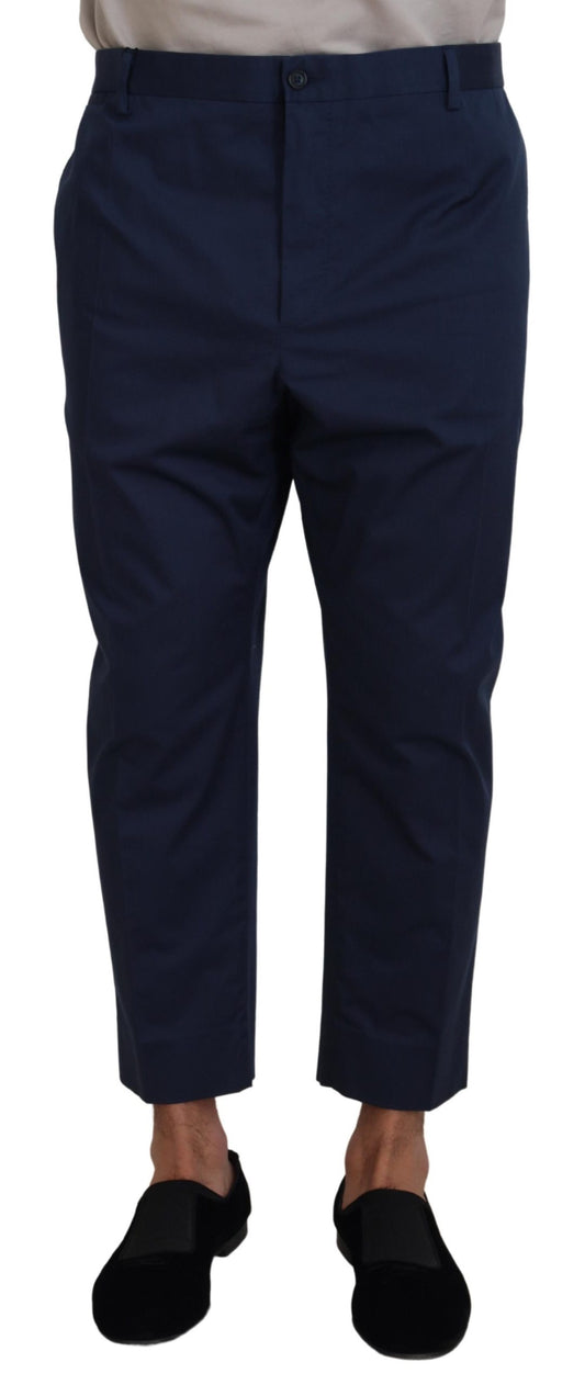 Dolce & Gabbana Blue Cotton Men Cropped Pants Dolce & Gabbana
