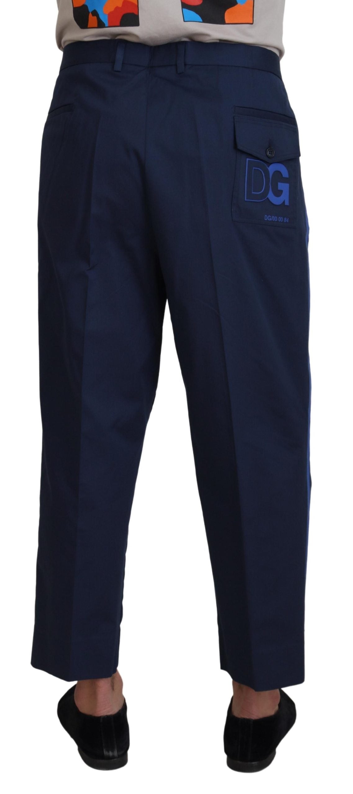 Dolce & Gabbana Blue Cotton Men Cropped Pants Dolce & Gabbana