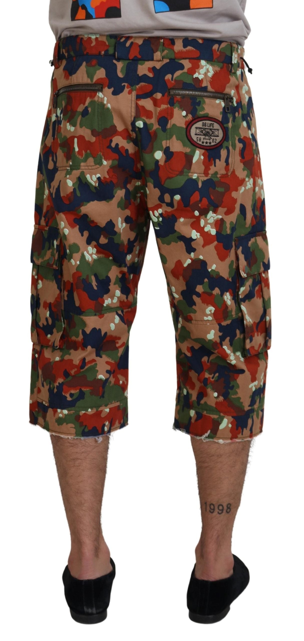 Dolce & Gabbana Multicolor Cotton Camouflaged Cargo Shorts Dolce & Gabbana