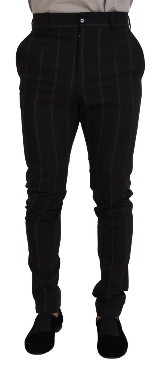 Dolce & Gabbana Black Wool Chino Formal Men Pants Dolce & Gabbana
