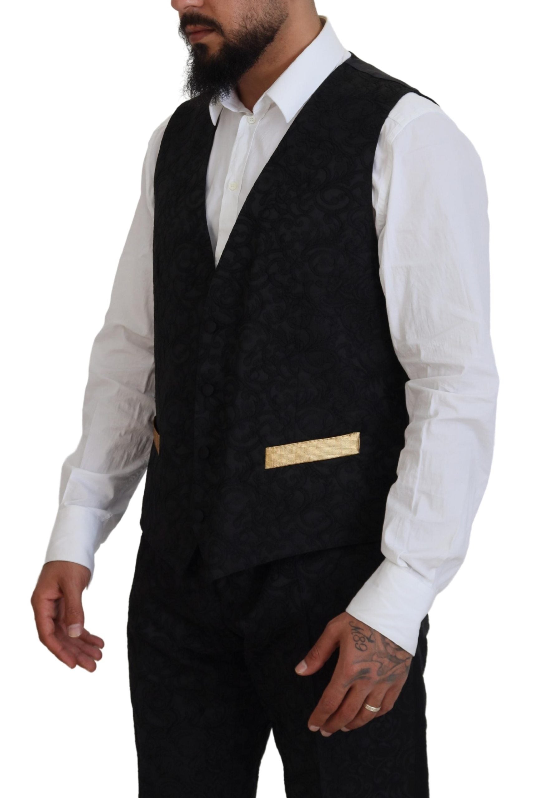 Dolce & Gabbana Black Gold Fantasy Tuxedo Slim Fit Suit Dolce & Gabbana