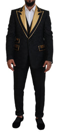 Dolce & Gabbana Black Gold Fantasy Tuxedo Slim Fit Suit - Eljoys Fashion 