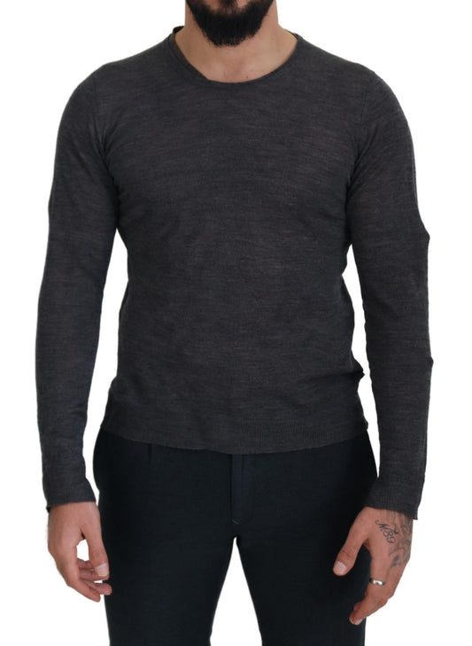 Costume National Gray Crewneck Pullover Sweater Costume National