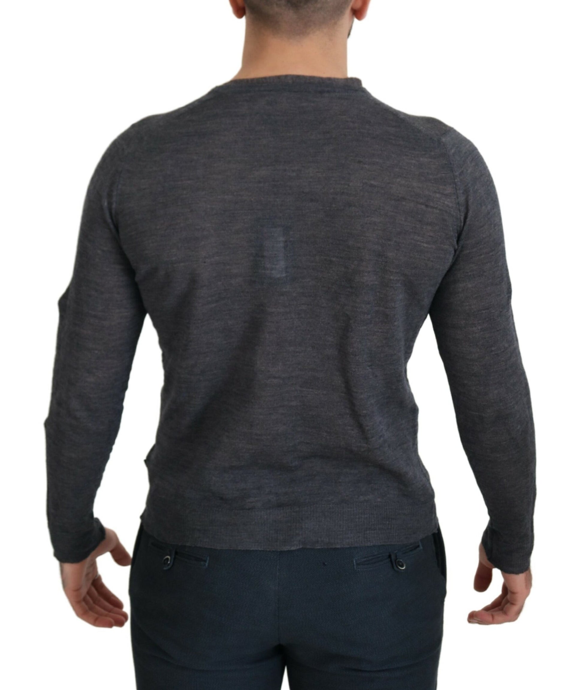 Costume National Gray Crewneck Pullover Sweater Costume National