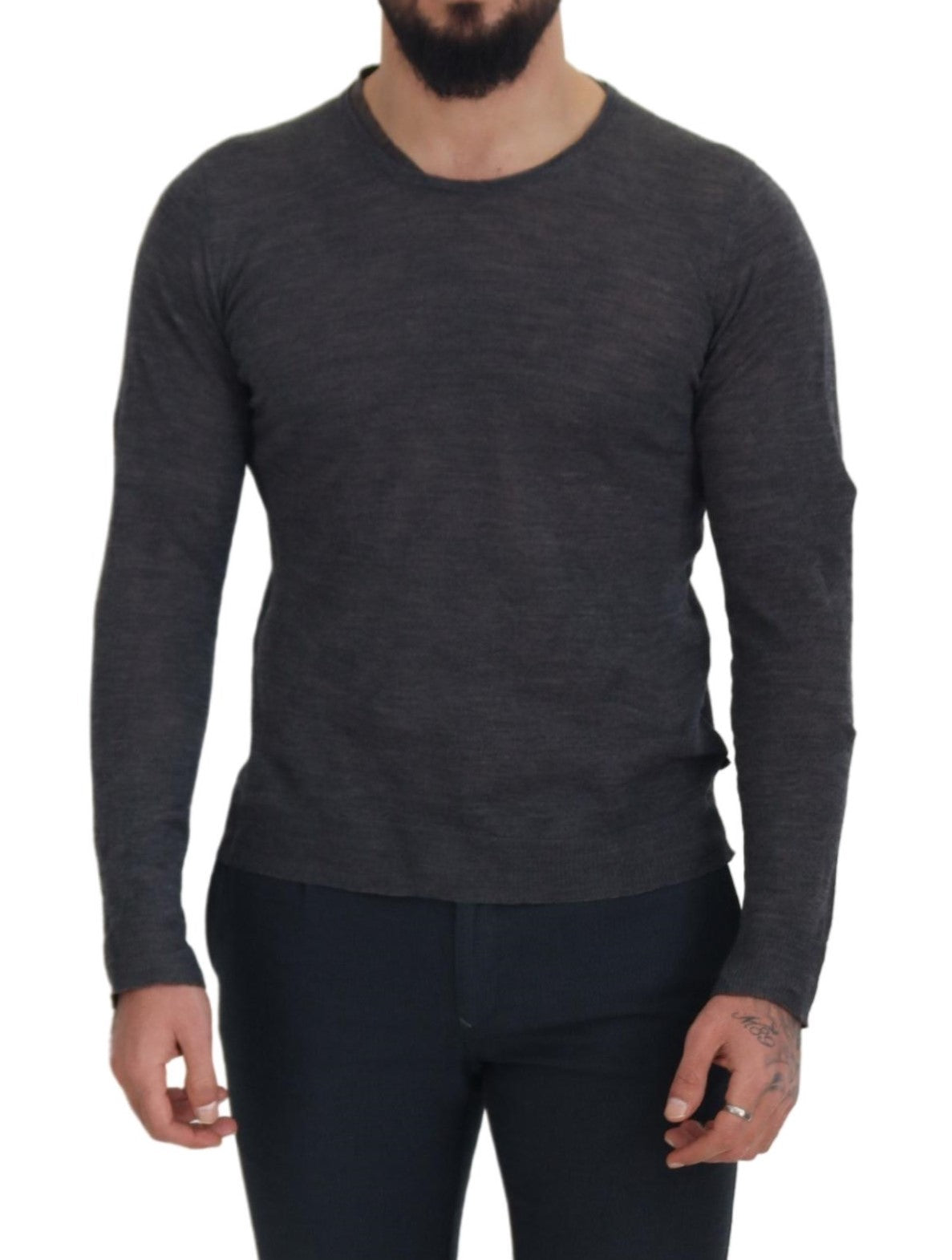 Costume National Gray Crewneck Pullover Sweater Costume National