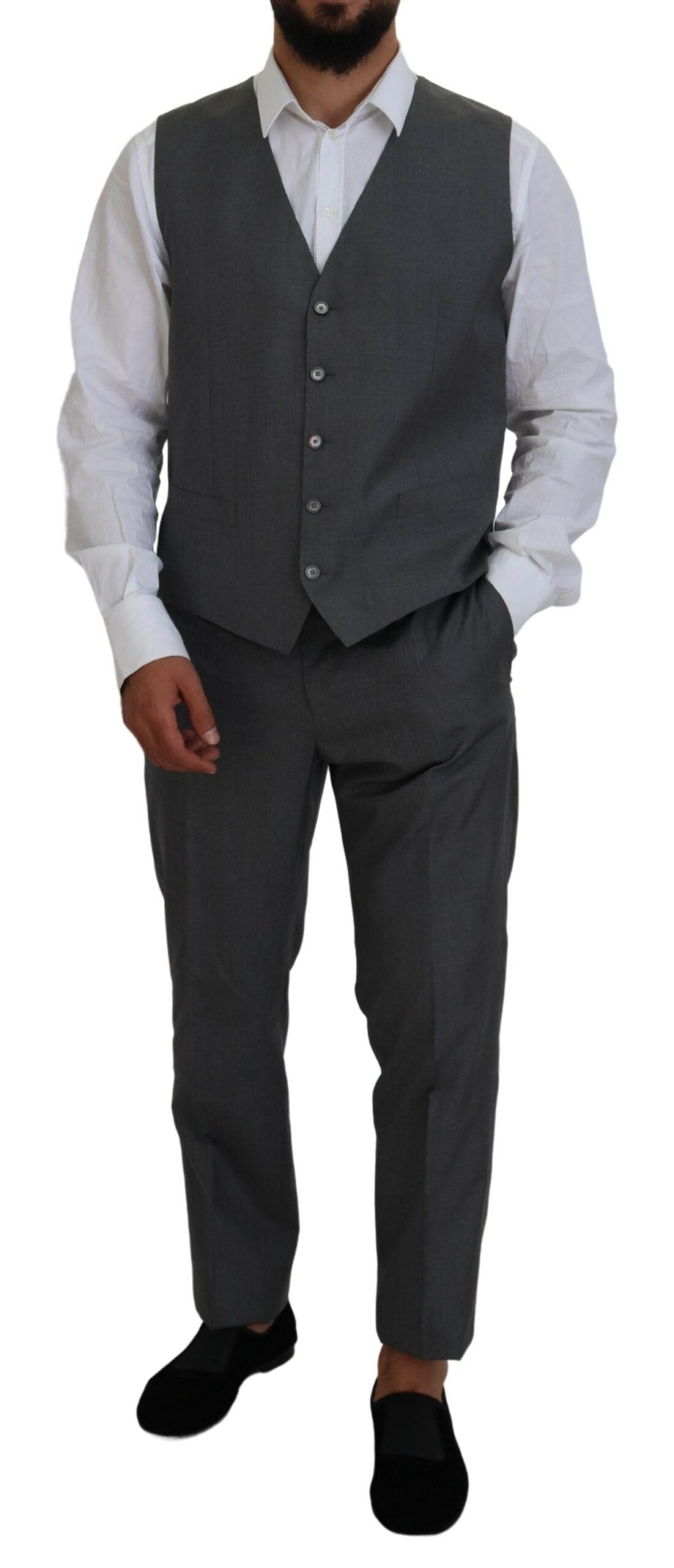 Dolce & Gabbana Gray MARTINI 3 Piece Slim Fit Suit Dolce & Gabbana