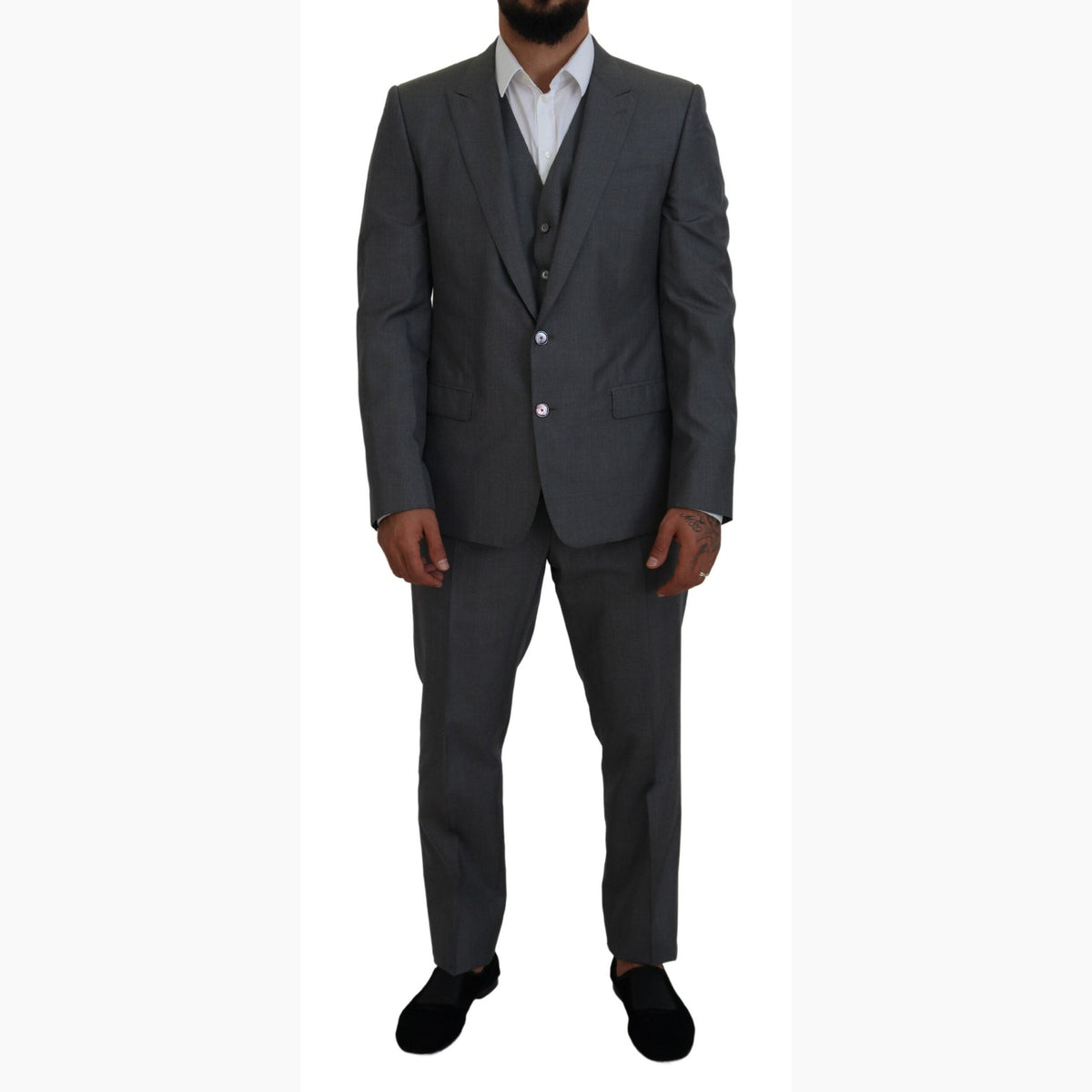 Dolce & Gabbana Gray MARTINI 3 Piece Slim Fit Suit