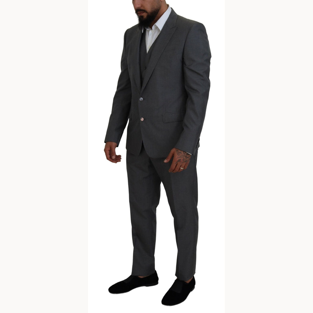 Dolce & Gabbana Gray MARTINI 3 Piece Slim Fit Suit