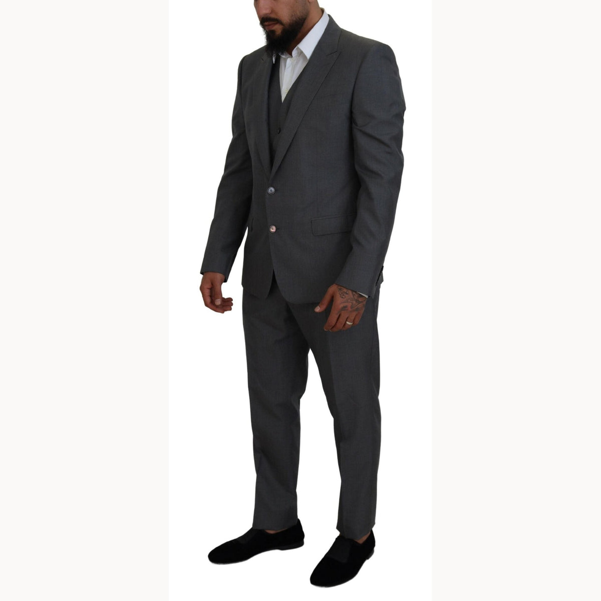 Dolce & Gabbana Gray MARTINI 3 Piece Slim Fit Suit
