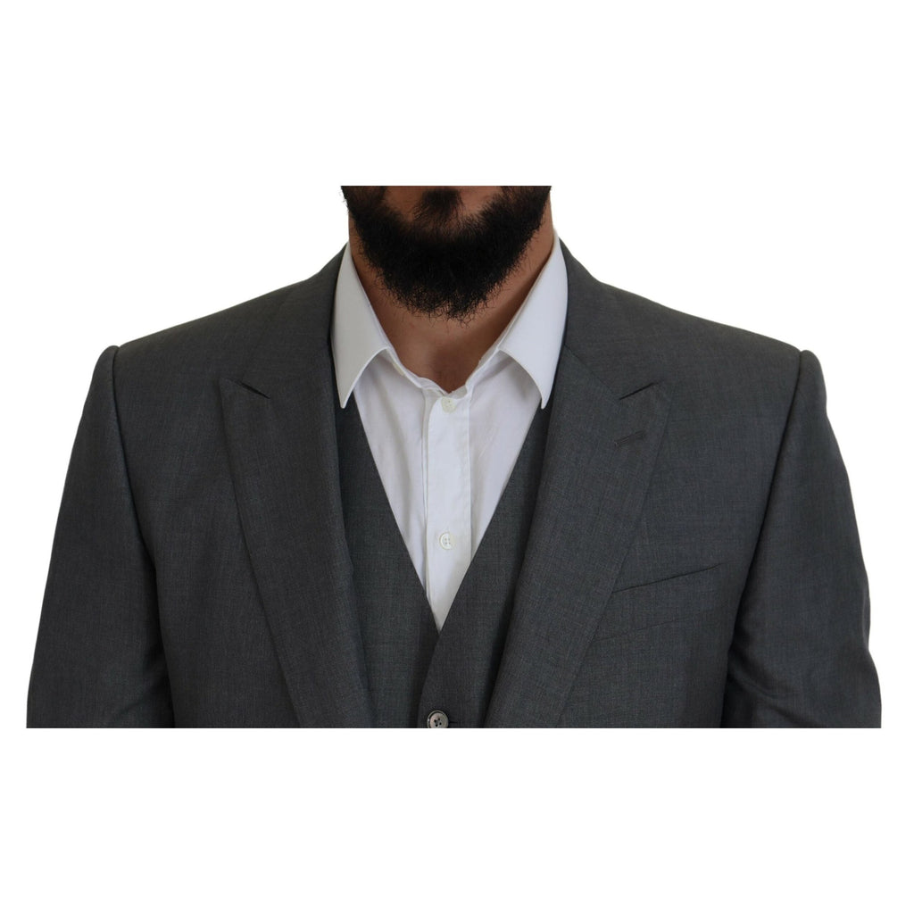 Dolce & Gabbana Gray MARTINI 3 Piece Slim Fit Suit