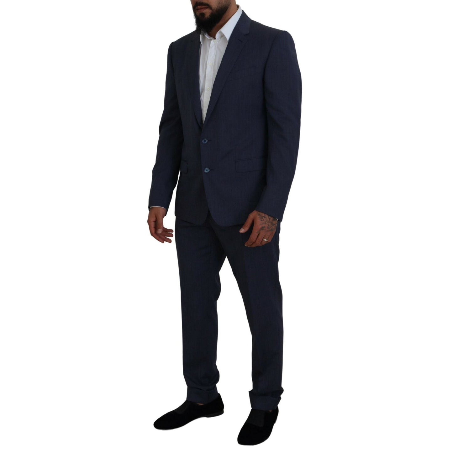 Dolce & Gabbana Blue Wool MARTINI 2 Piece Slim Fit Suit Dolce & Gabbana