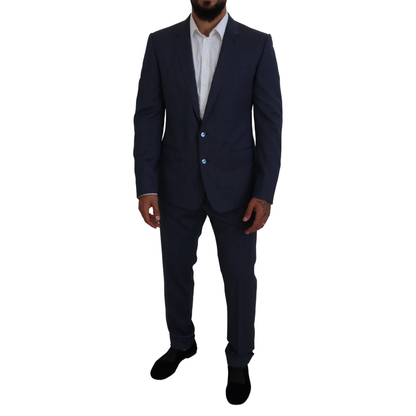 Dolce & Gabbana Blue Wool MARTINI 2 Piece Slim Fit Suit Dolce & Gabbana