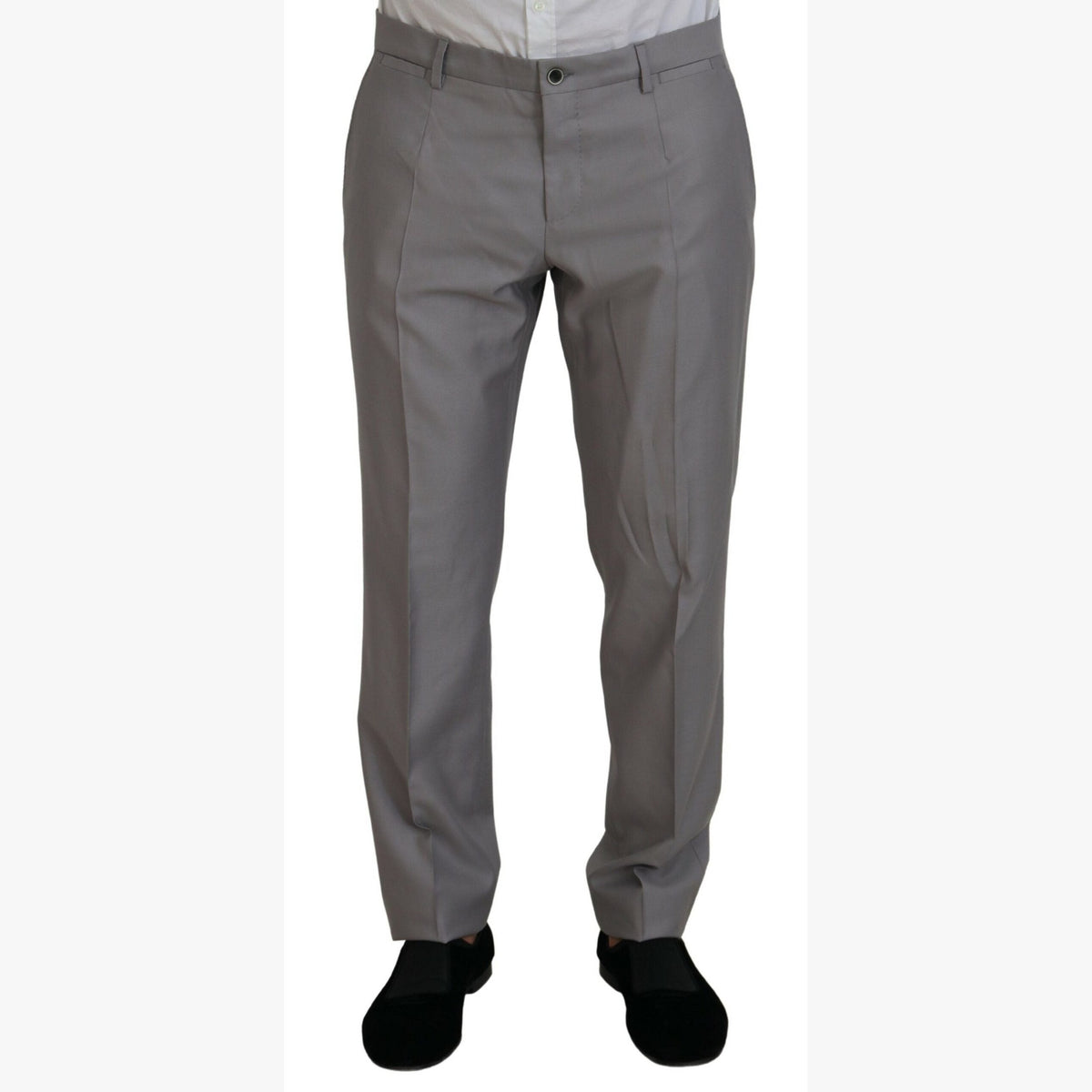 Dolce & Gabbana Silver Wool Silk 3 Piece Slim Fit Suit