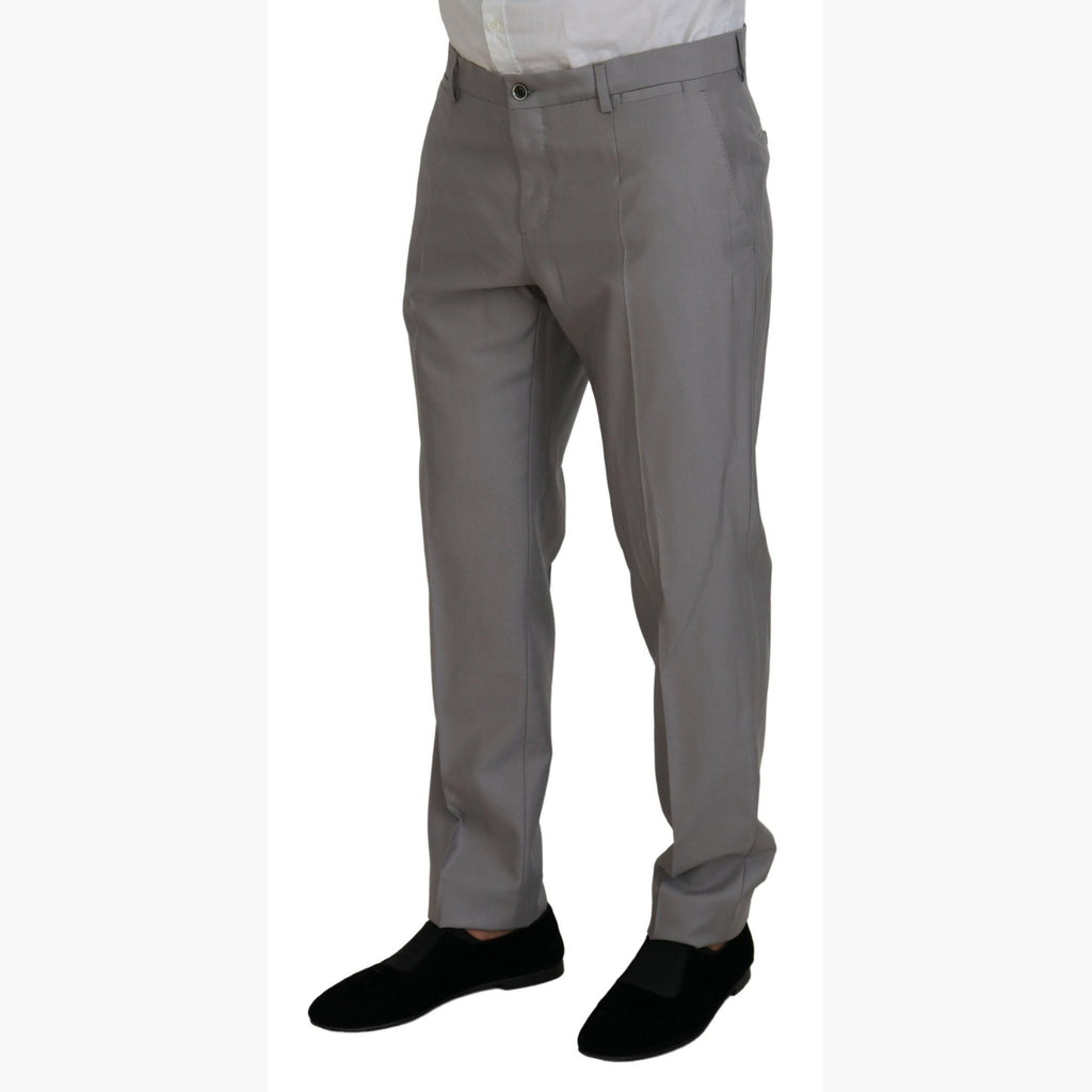 Dolce & Gabbana Silver Wool Silk 3 Piece Slim Fit Suit