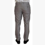 Dolce & Gabbana Silver Wool Silk 3 Piece Slim Fit Suit