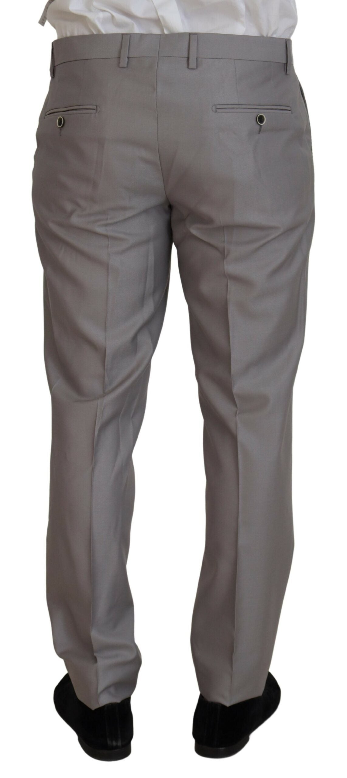 Dolce & Gabbana Silver Wool Silk 3 Piece Slim Fit Suit Dolce & Gabbana