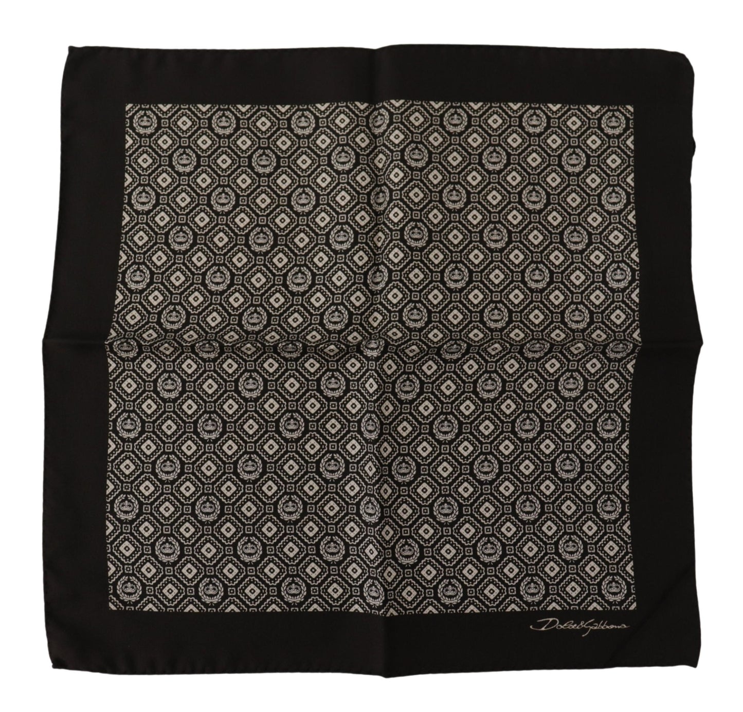 Dolce & Gabbana Black Patterned DG Logo Square Handkerchief Scarf Dolce & Gabbana