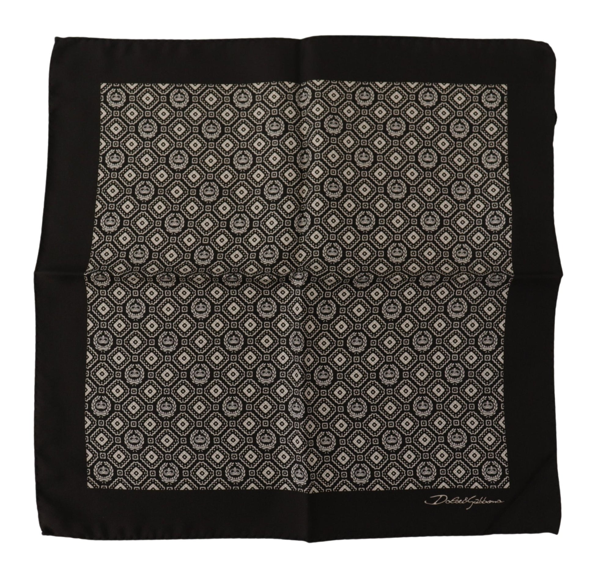 Dolce & Gabbana Black Patterned DG Logo Square Handkerchief Scarf Dolce & Gabbana