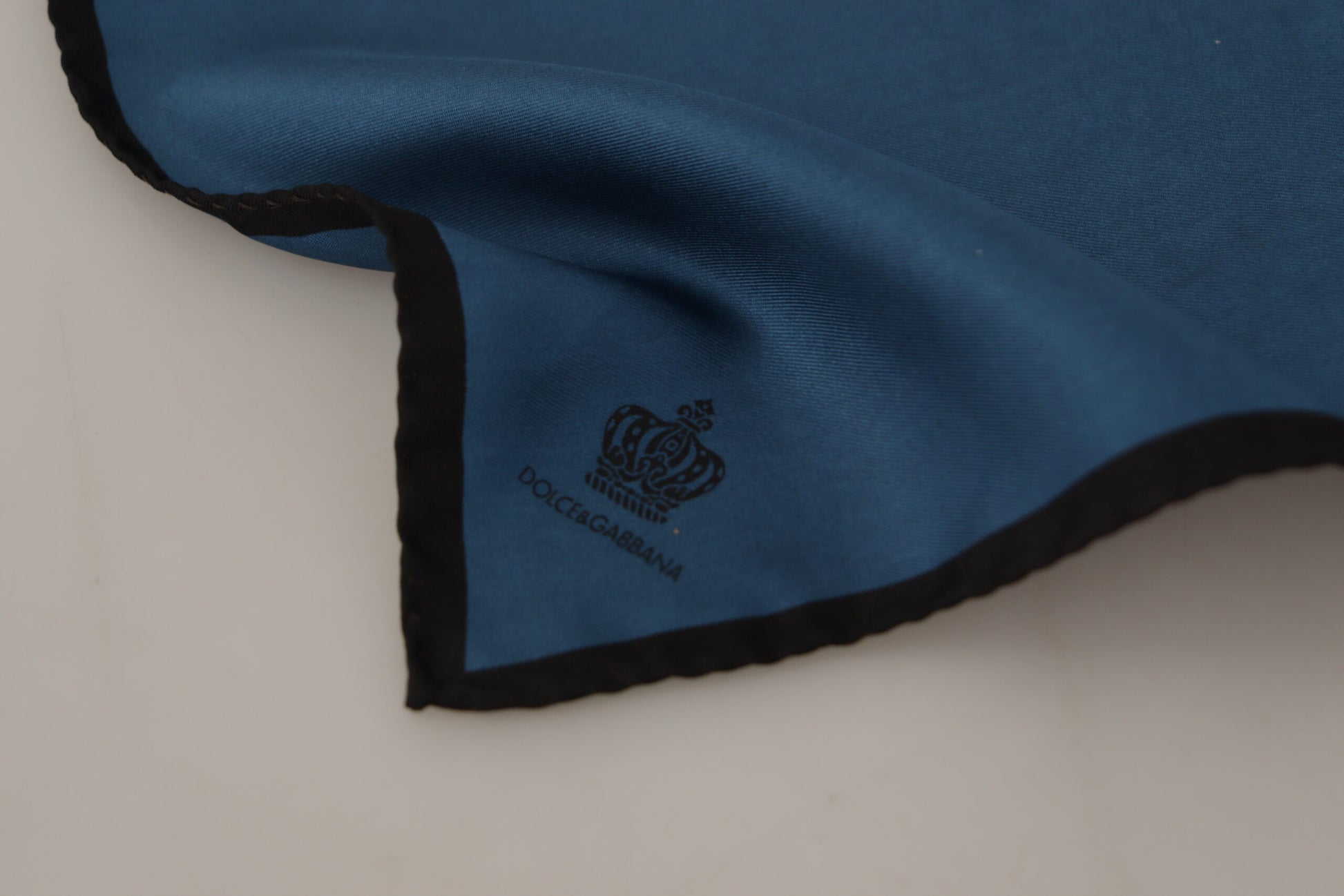 Dolce & Gabbana Black Blue DG Crown Printed Square Handkerchief Scarf Dolce & Gabbana