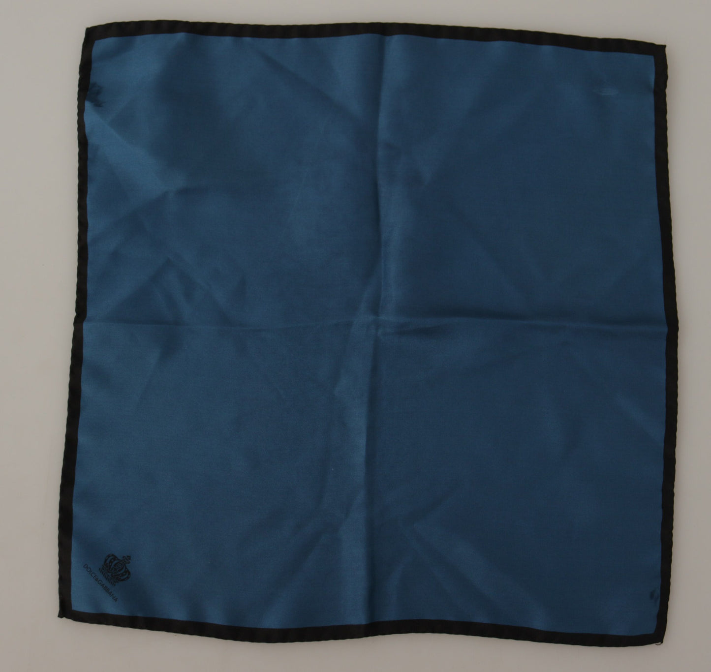Dolce & Gabbana Black Blue DG Crown Printed Square Handkerchief Scarf Dolce & Gabbana