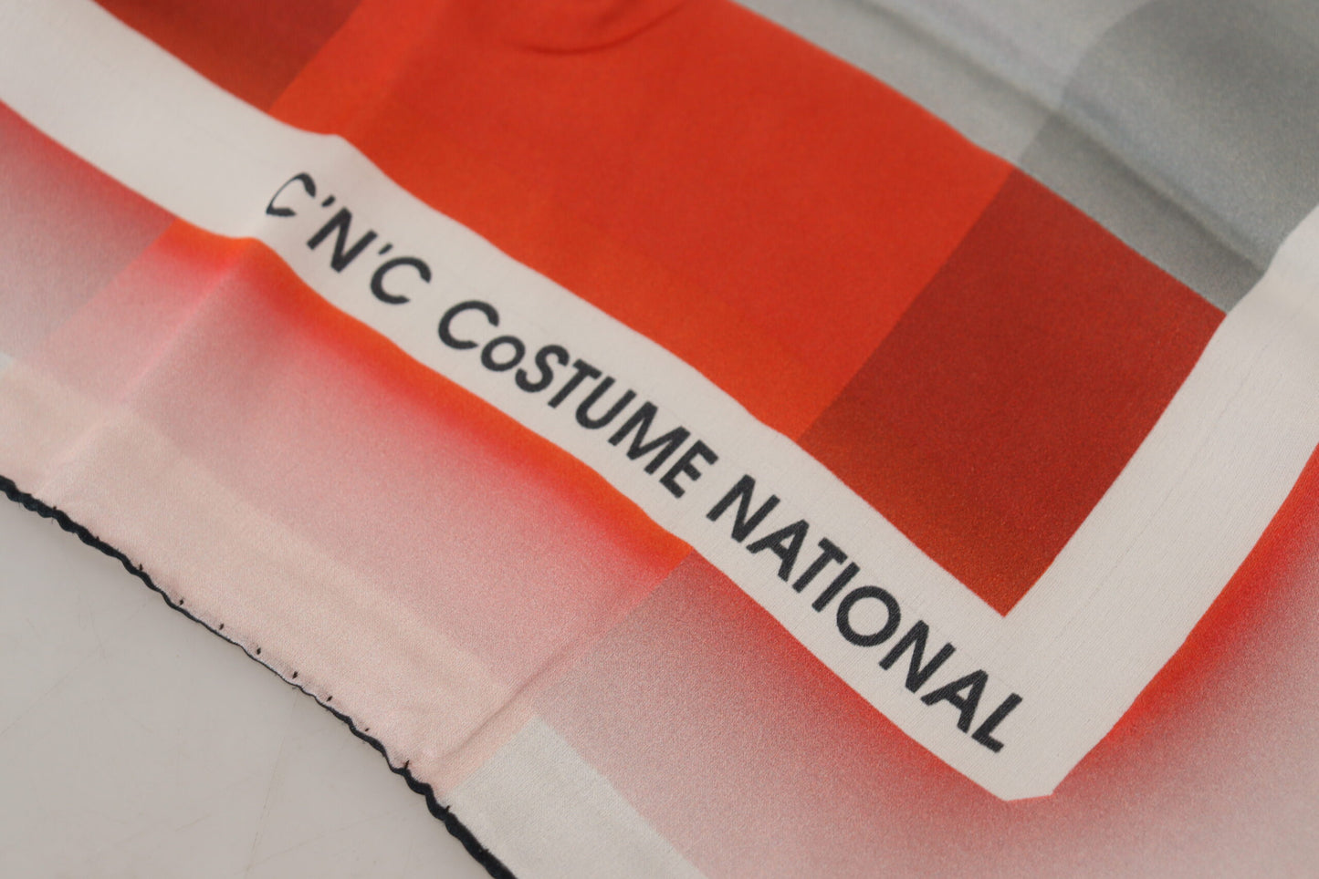 Costume National Gray Red Shawl Foulard Wrap Scarf Costume National