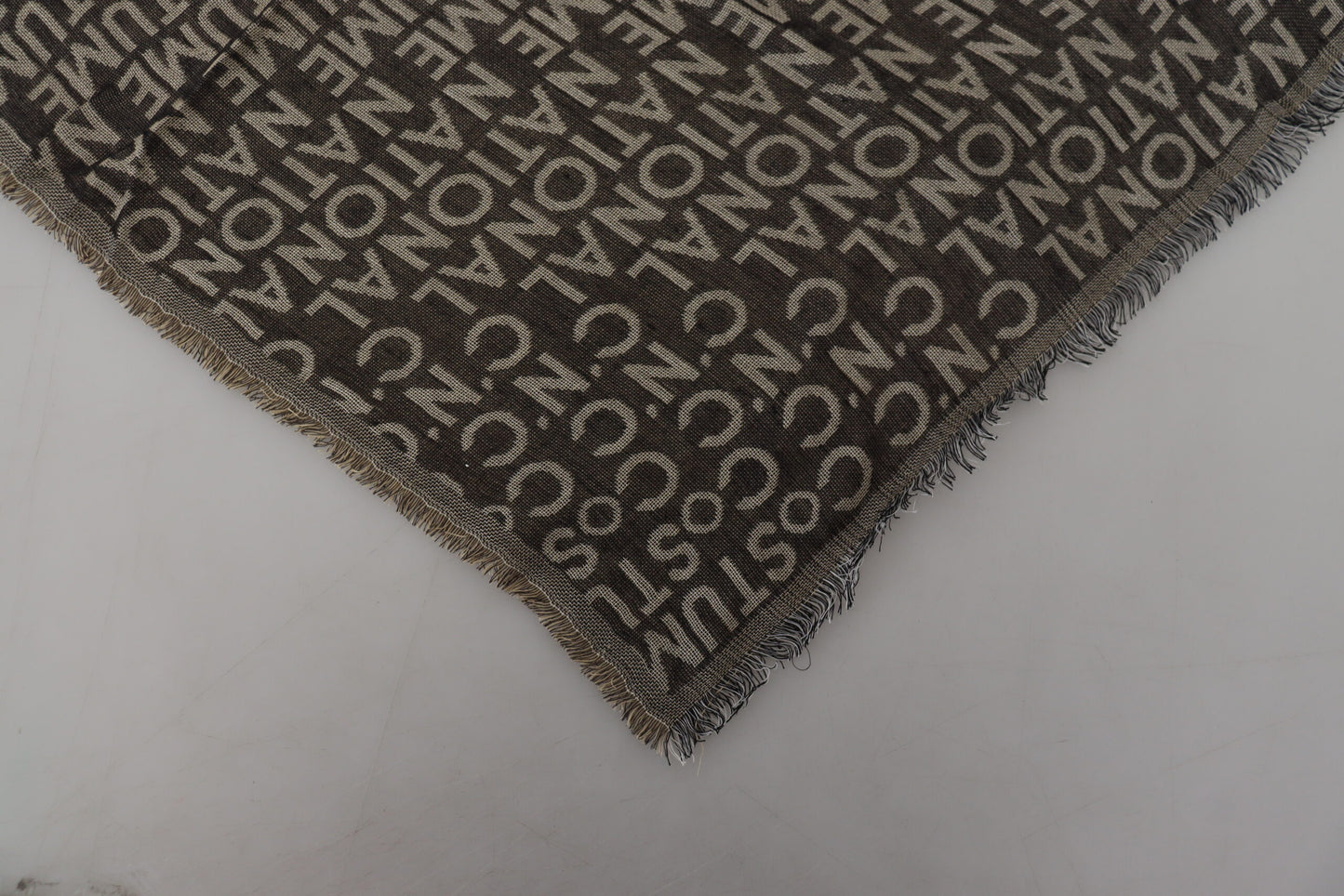 Costume National Gray Logo Knit Neck Wrap Shawl Scarf Costume National