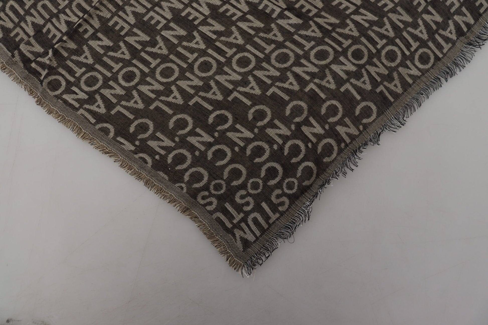 Costume National Gray Logo Knit Neck Wrap Shawl Scarf Costume National