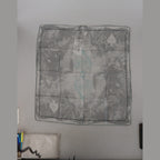 Costume National Gray Print Shawl Foulard Branded Scarf