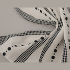 Dolce & Gabbana White Dotted Stripes Square Handkerchief Viscose Scarf