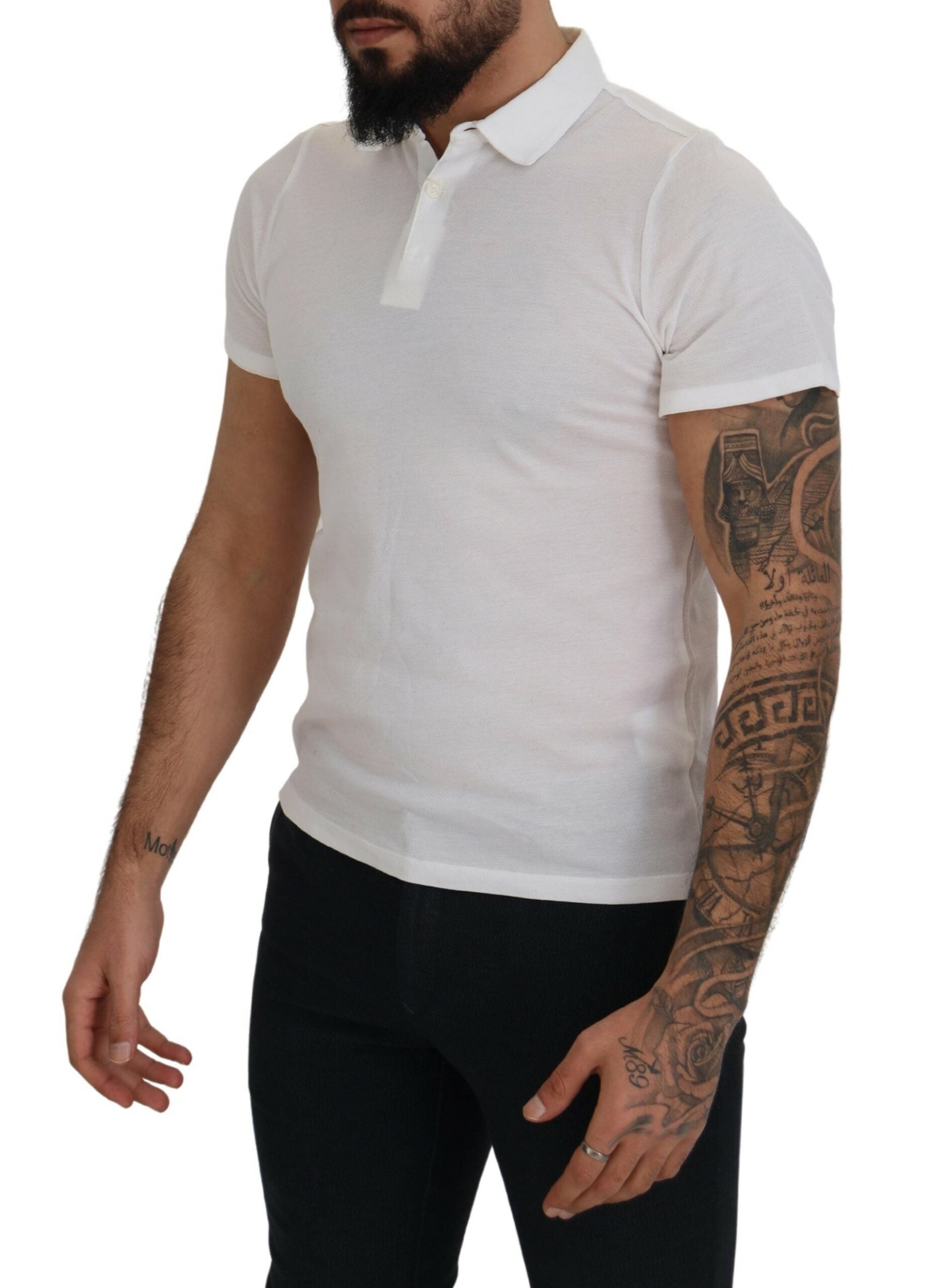 FRADI White Cotton Collared Short Sleeves Polo T-shirt FRADI
