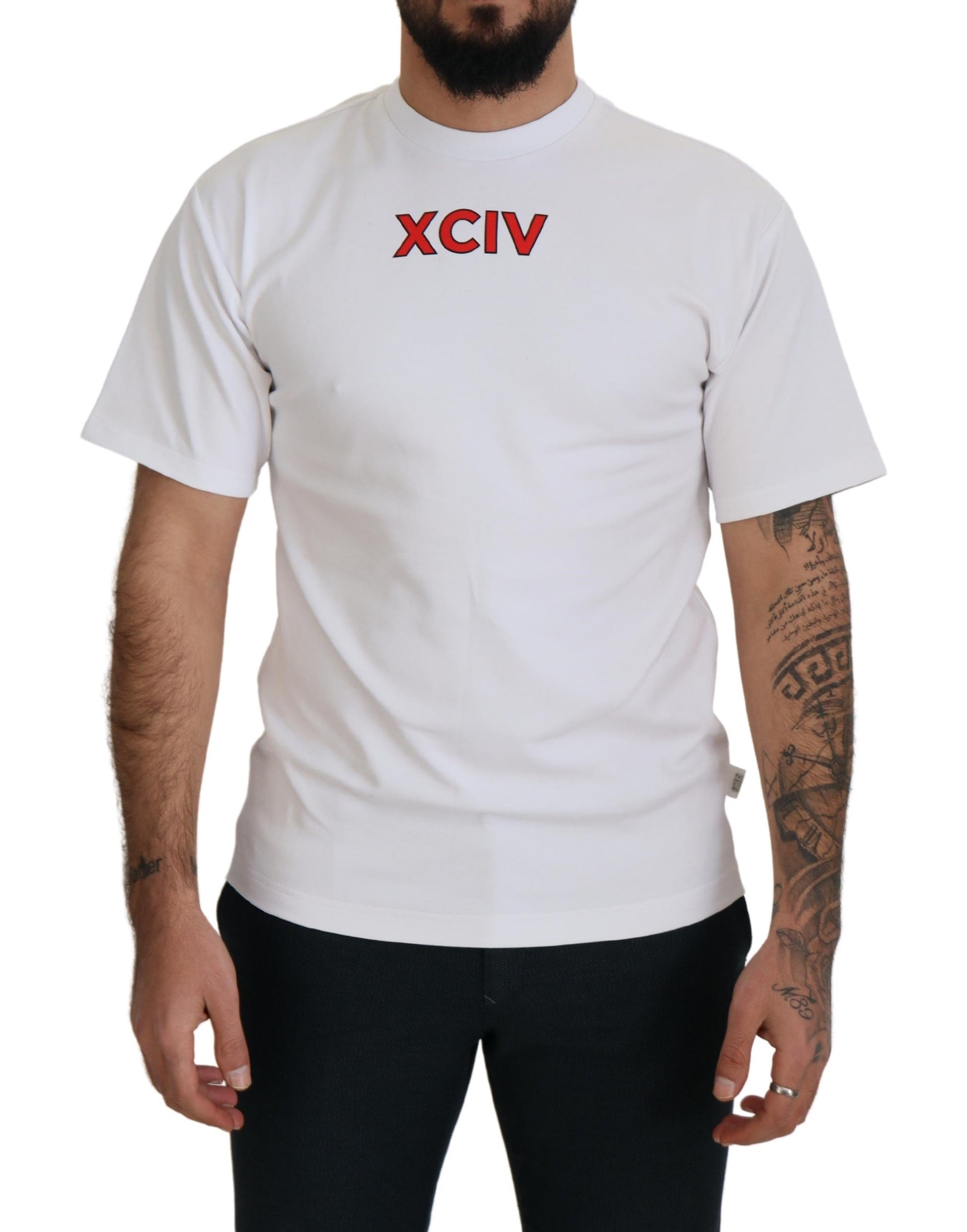 GCDS White Logo Print Cotton Short Sleeves T-shirt GCDS