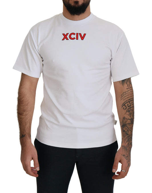 GCDS White Logo Print Cotton Short Sleeves T-shirt GCDS