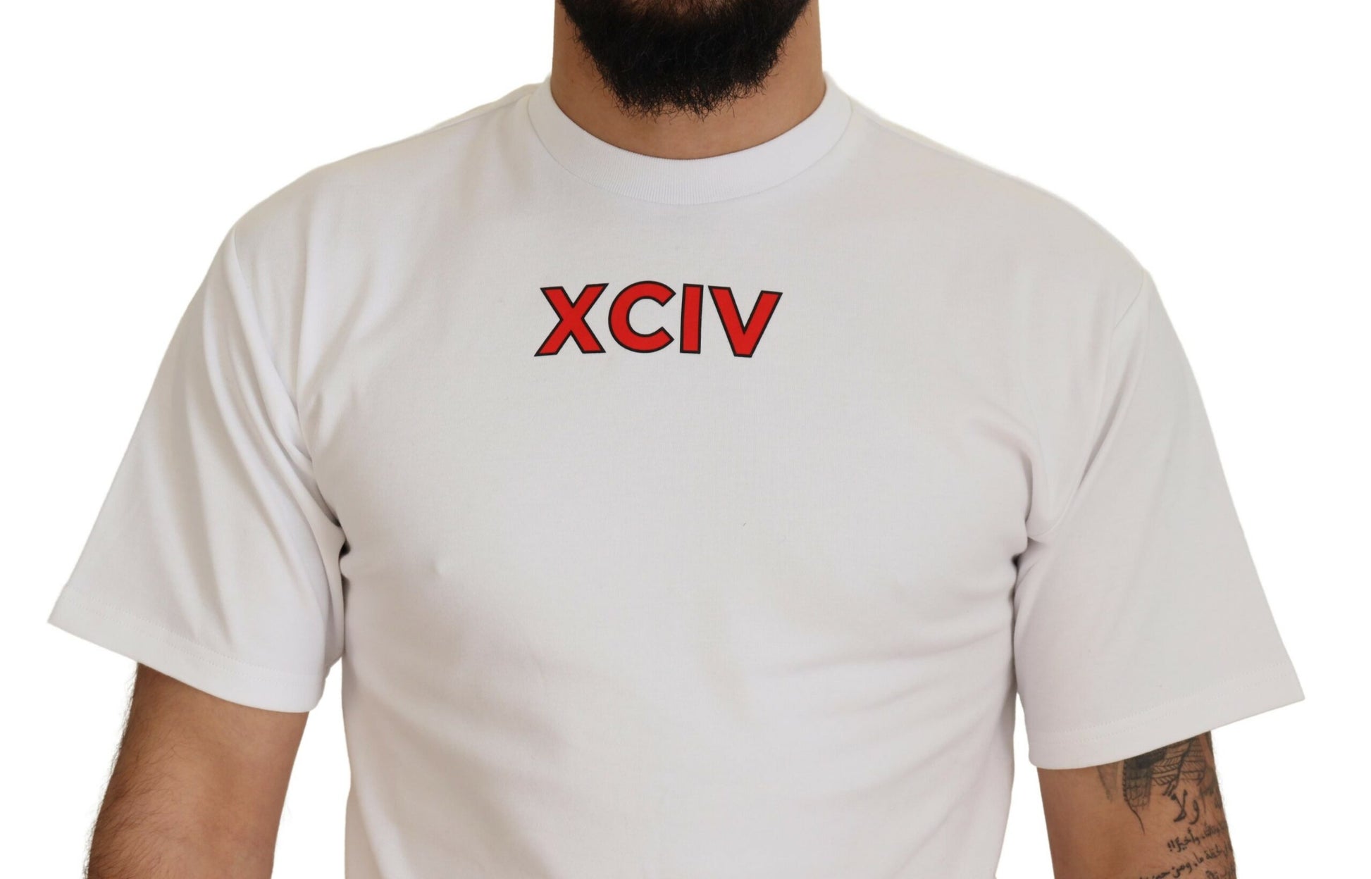 GCDS White Logo Print Cotton Short Sleeves T-shirt GCDS