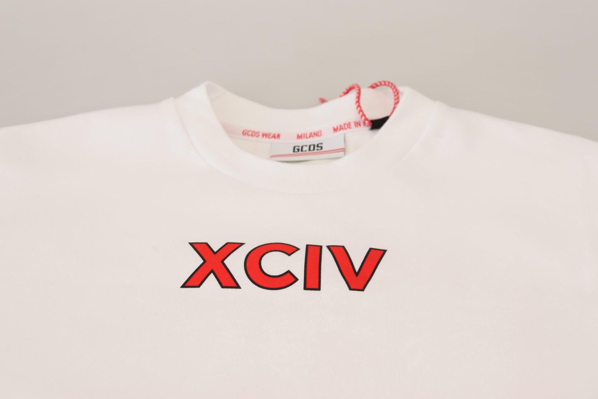 GCDS White Logo Print Cotton Short Sleeves T-shirt GCDS