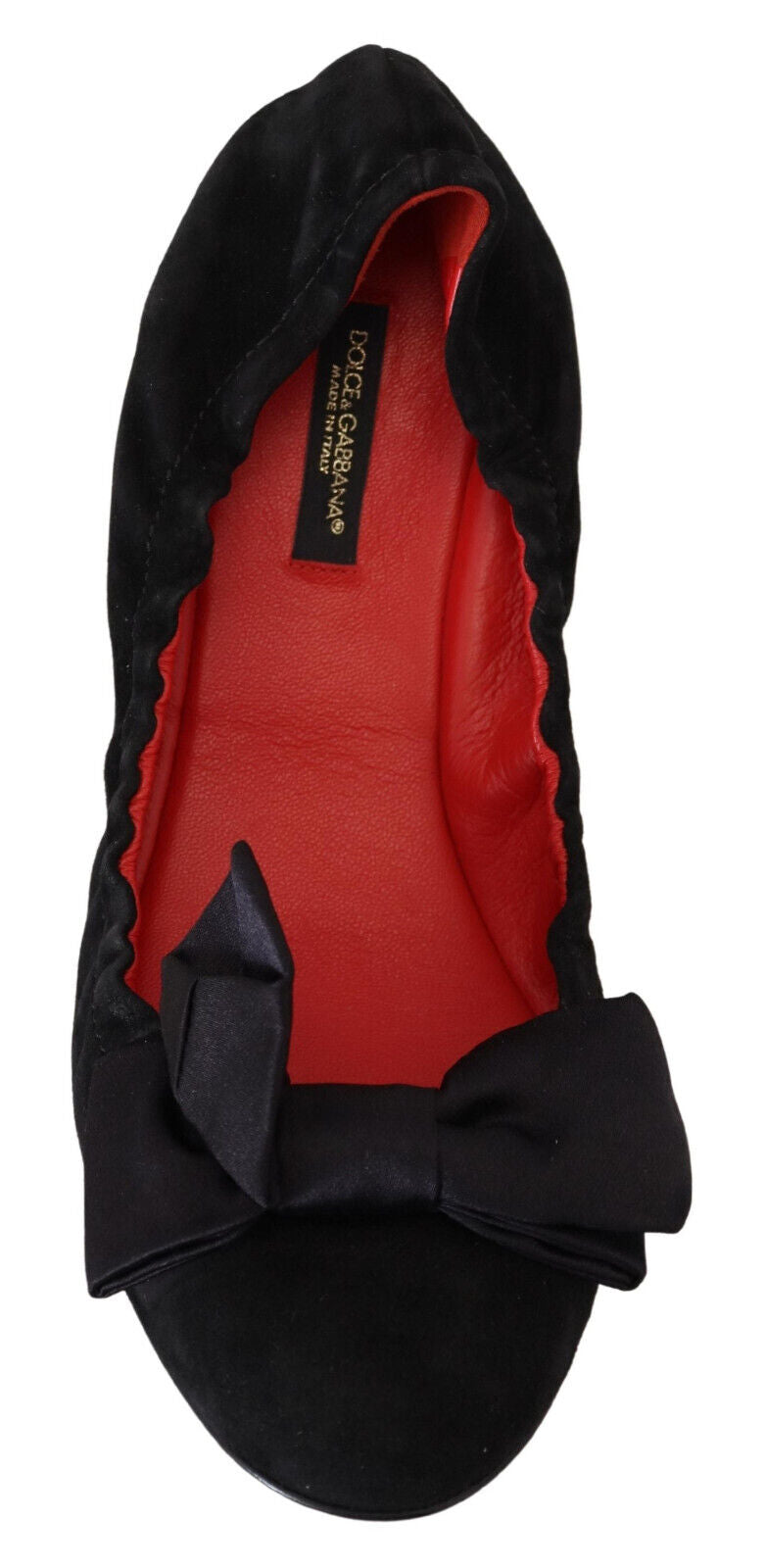 Dolce & Gabbana Black Suede Flat Slip On Ballet Shoes Dolce & Gabbana
