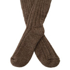 Dolce & Gabbana Brown Wool Knit Calf Long Women Socks