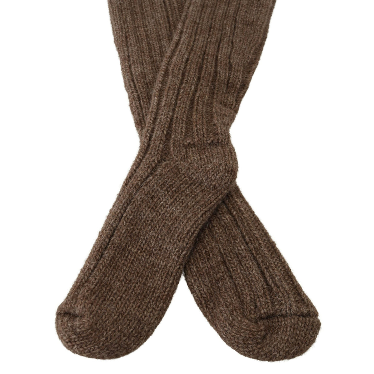 Dolce & Gabbana Brown Wool Knit Calf Long Women Socks