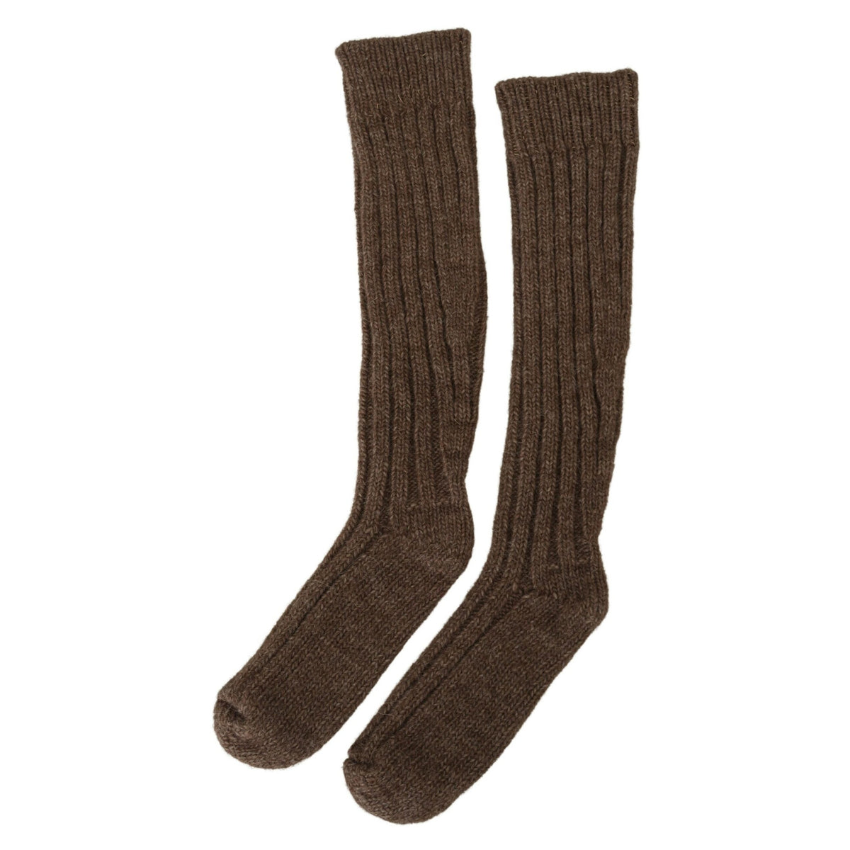 Dolce & Gabbana Brown Wool Knit Calf Long Women Socks