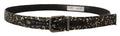 Dolce & Gabbana Gold Black Two-toned Leather Chrome Buckle Belt - Eljoys Fashion 
