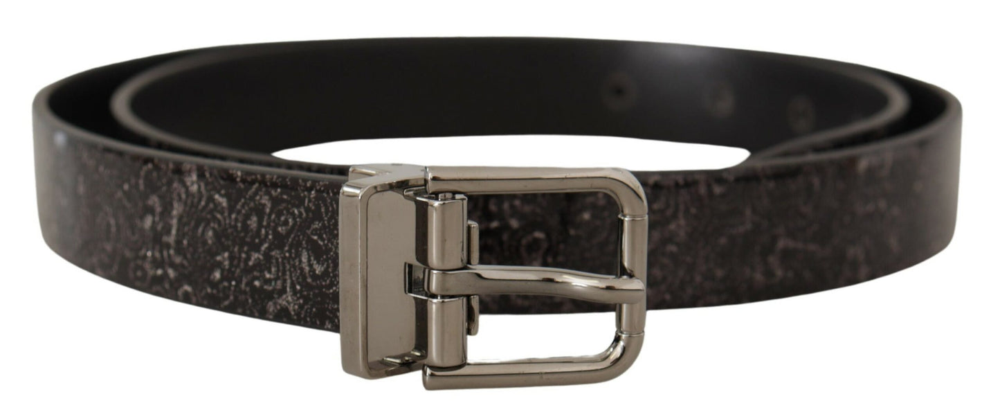 Dolce & Gabbana Black Goccia Glitter Patent Leather Buckle Vernice Belt Dolce & Gabbana