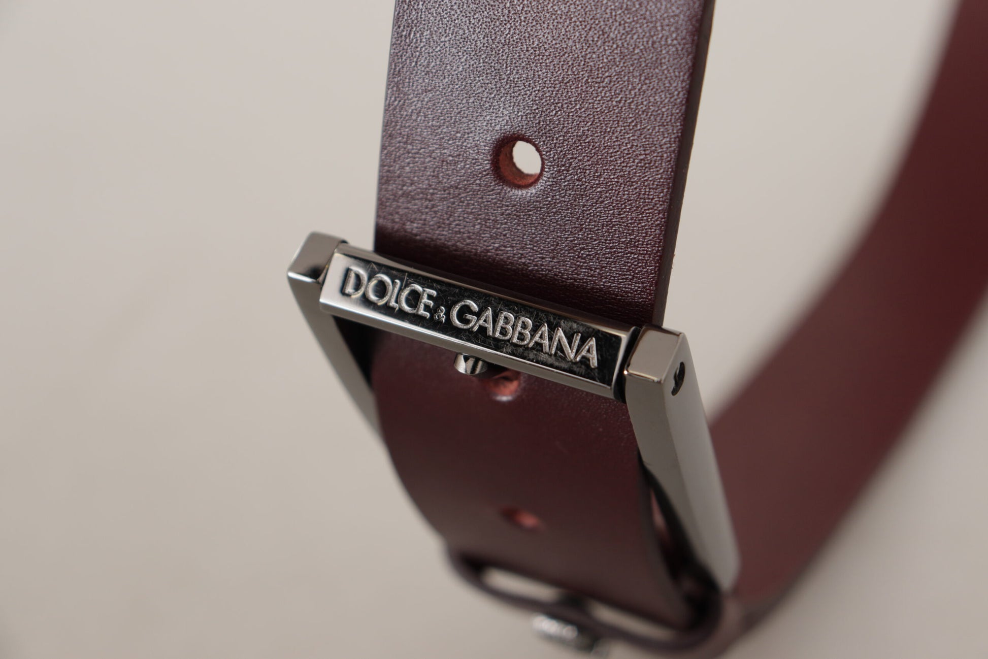 Dolce & Gabbana Brown Leather Silver Metal Crown Buckle Belt Dolce & Gabbana