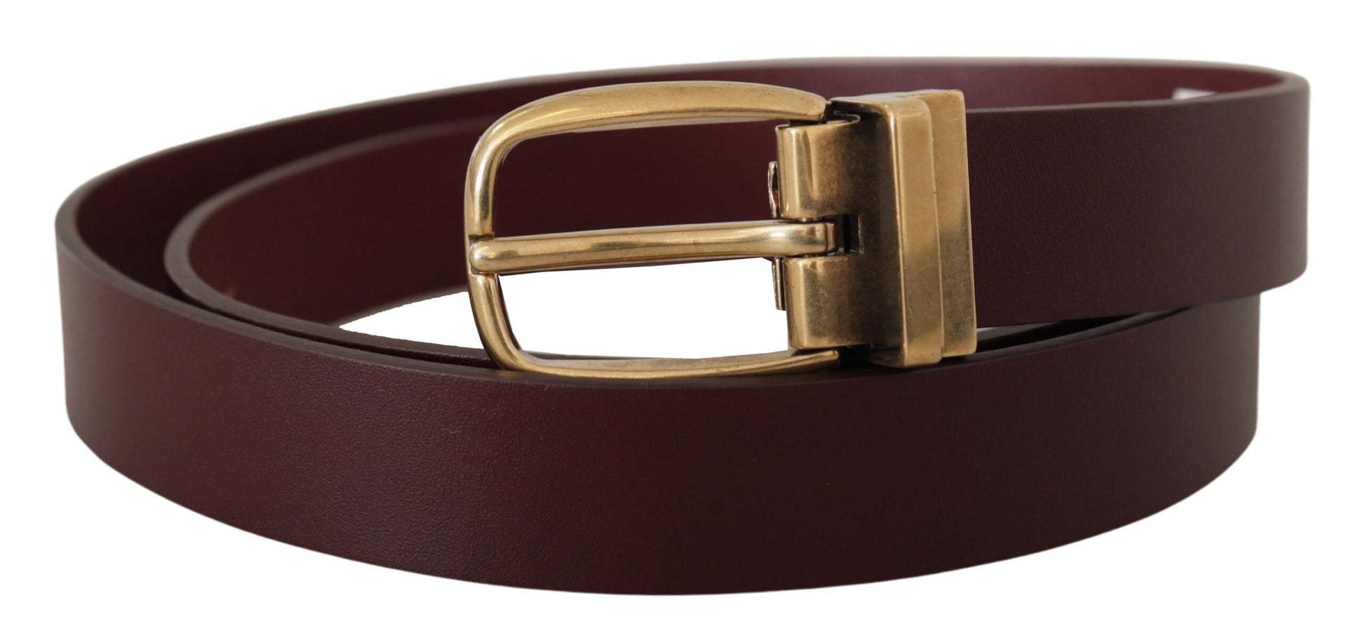Dolce & Gabbana Brown Leather Classic Gold Metal Buckle Belt Dolce & Gabbana