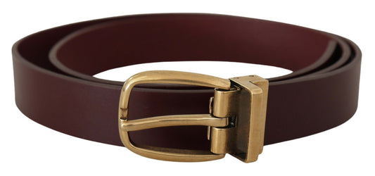 Dolce & Gabbana Brown Leather Classic Gold Metal Buckle Belt Dolce & Gabbana